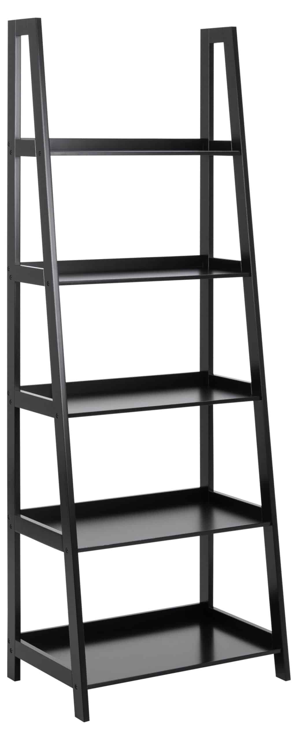 ACT NORDIC Wally reol, m. trappeform og 5 hylder - sort MDF