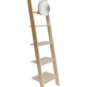 ASHME Stigehylde med spejl 45x35x180cm Brun Beige