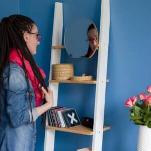 ASHME Stigehylde med spejl 45x35x180cm - Gul