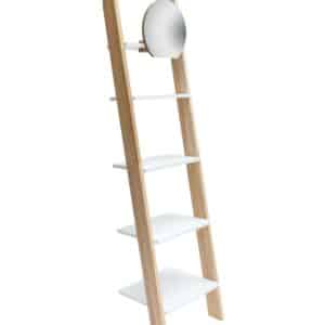 ASHME Stigehylde med spejl 45x35x180cm - Hvid