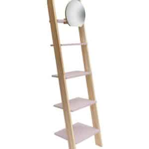 ASHME Stigehylde med spejl 45x35x180cm - Pink
