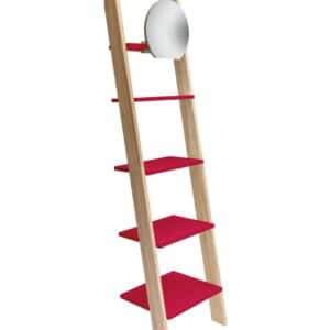 ASHME Stigehylde med spejl 45x35x180cm - Rød