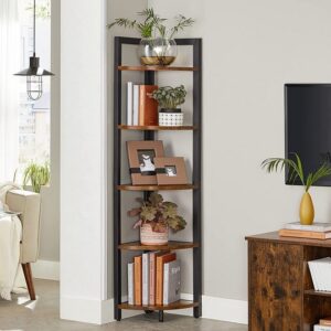 Hjørnereol - stigereol i industrielt design - rustik brun reol - Reoler og hylder > Reoler - gulvreoler og stuereoler - Daily-Living