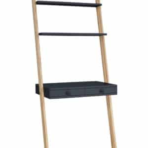 LENO Stigehylde Skrivebord 79x183cm - Asketræ / Grafit