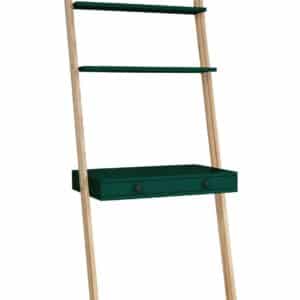 LENO Stigehylde Skrivebord 79x183cm - Asketræ / Grøn