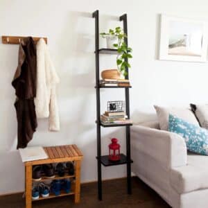 Moderne stigereol, B33 x D23 x H180 cm, sort