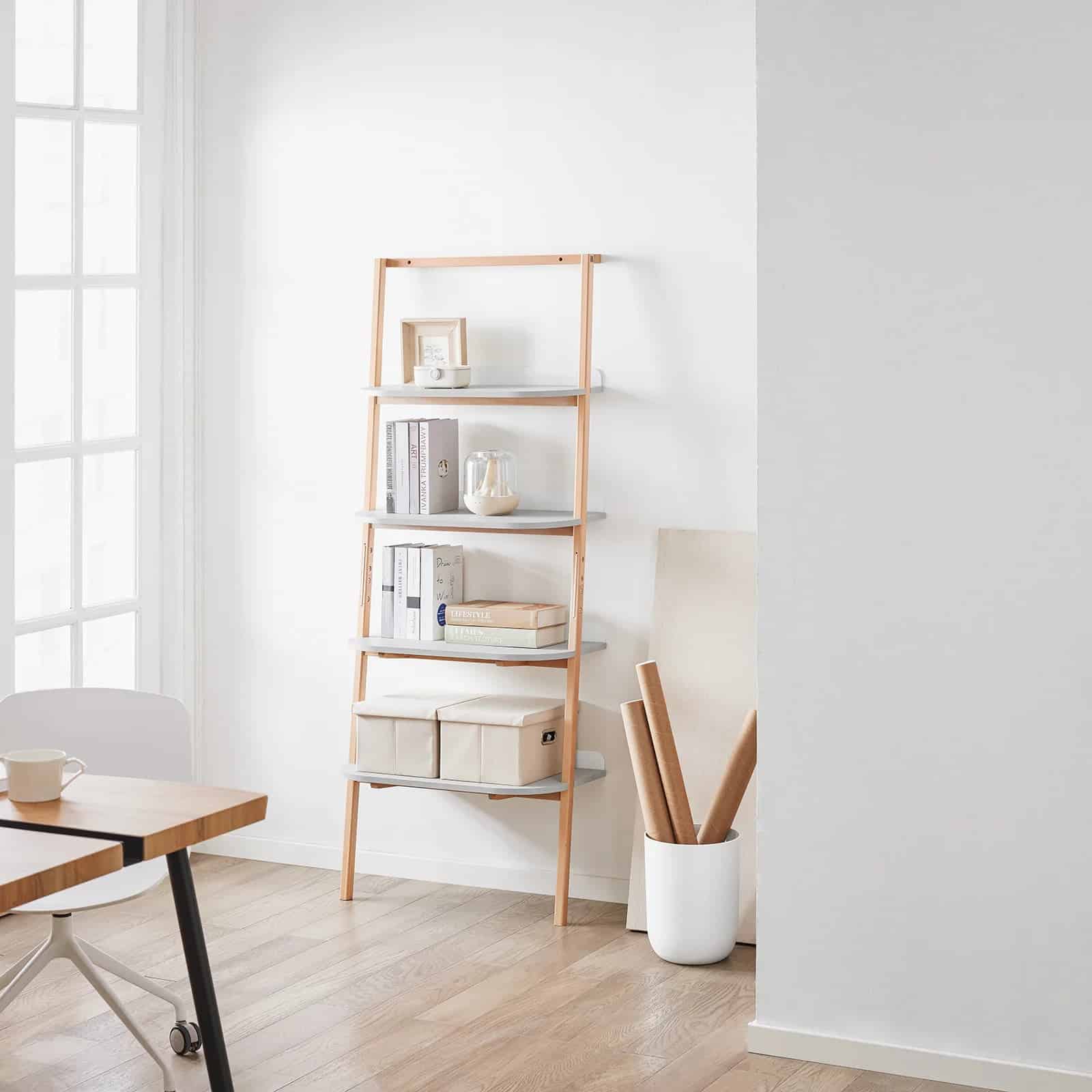 Stilfuld og elegant stigereol, lysegrå, D39 x B65 x H169 cm